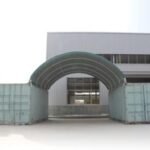 Cubierta entre contenedores 8x12, PVC 2300 IGNIFUGA Verde