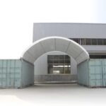 Cubierta entre contenedores 8x12, PVC 2300 IGNIFUGA Blanca