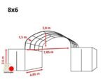 Cubierta entre contenedores 8x6, PVC 2300 IGNIFUGA Verde - Imagen 13