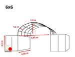 Cubierta entre contenedores 6x6, PVC 2300 IGNIFUGA Blanca - Imagen 2
