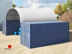 Cubierta entre contenedores 6x6, PVC 2300 IGNIFUGA Blanca