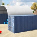 Cubierta entre contenedores 6x6, PVC 2300 IGNIFUGA Blanca